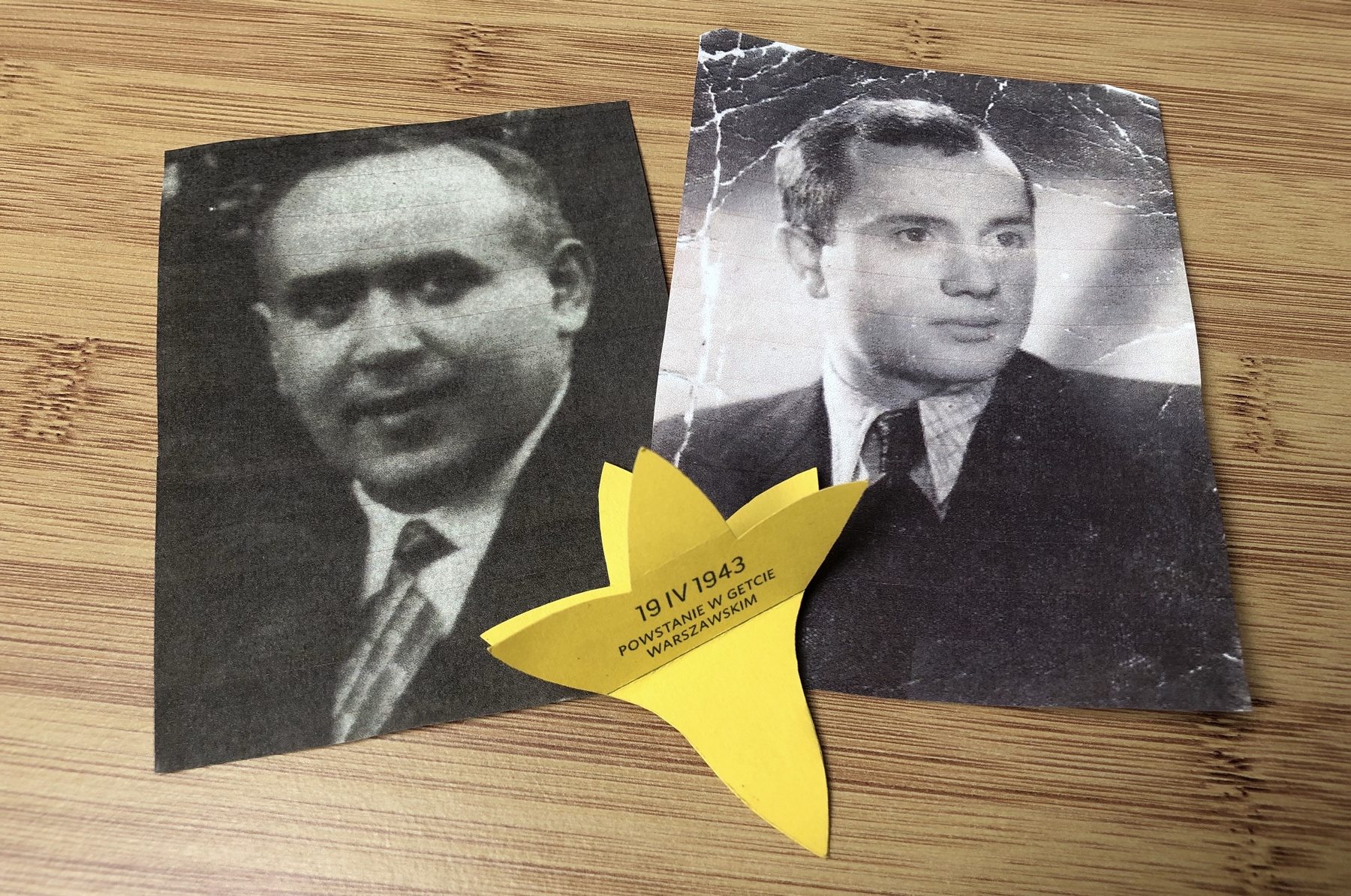 The 77th anniversary of the outbreak of the Warsaw Ghetto Uprising. Boruch Szpigel and Izaak Bernsztejn.