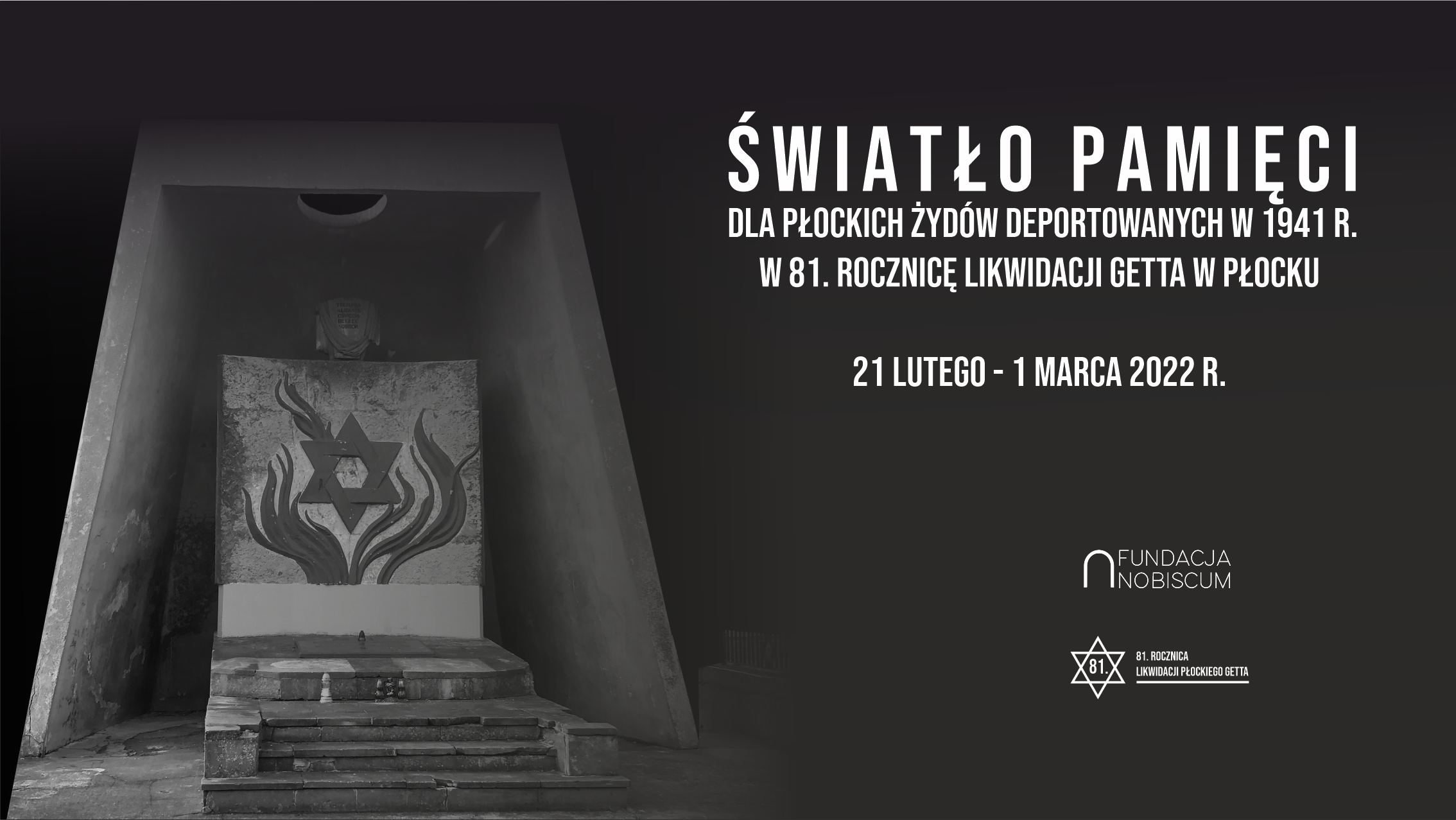 81st anniversary of the liquidation of the ghetto in Płock. Light of remembrance at the Jewish cemetery