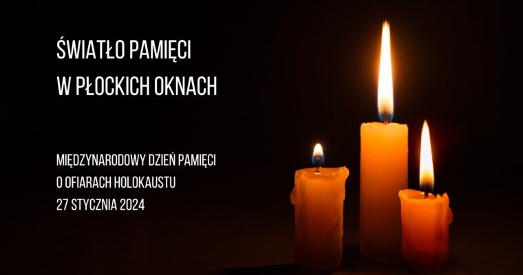 International Holocaust Remembrance Day. Light of Remembrance in the windows of Płock