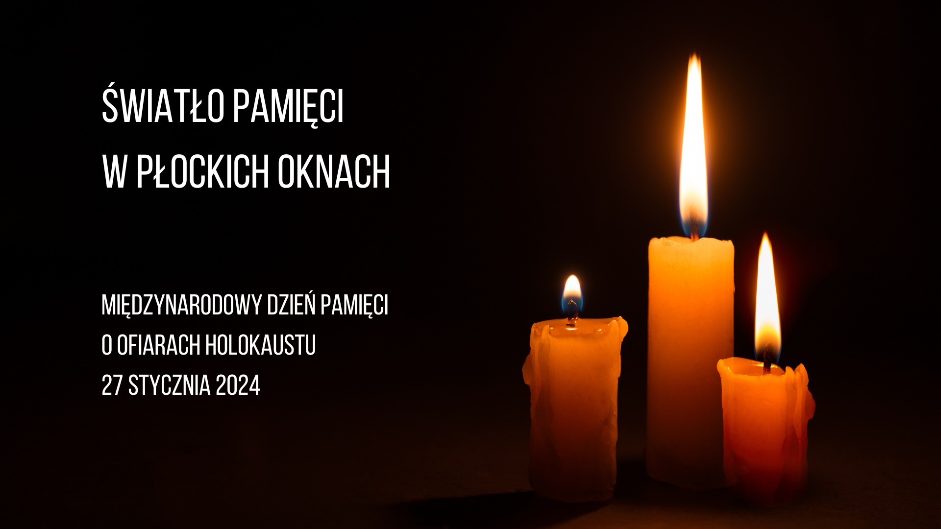 International Holocaust Remembrance Day. Light of Remembrance in the windows of Płock
