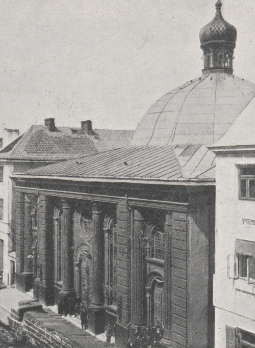 The Great Synagogue in Płock (source: A.J. Nowowiejski, Płock. Monografia historyczna [Płock. Historical monograph], Płock 1931, p. 680)
