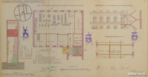 Plan istniejącej wytwórni wyrobów dzianych firmy H. Szenwic na posesji H. Berszingera przy ulicy Wólczańskiej 125 w Łodzi, z 3 września 1928 roku  (źródło: Archiwum Państwowe w Łodzi, Akta miasta Łodzi, sygn. 104429)
